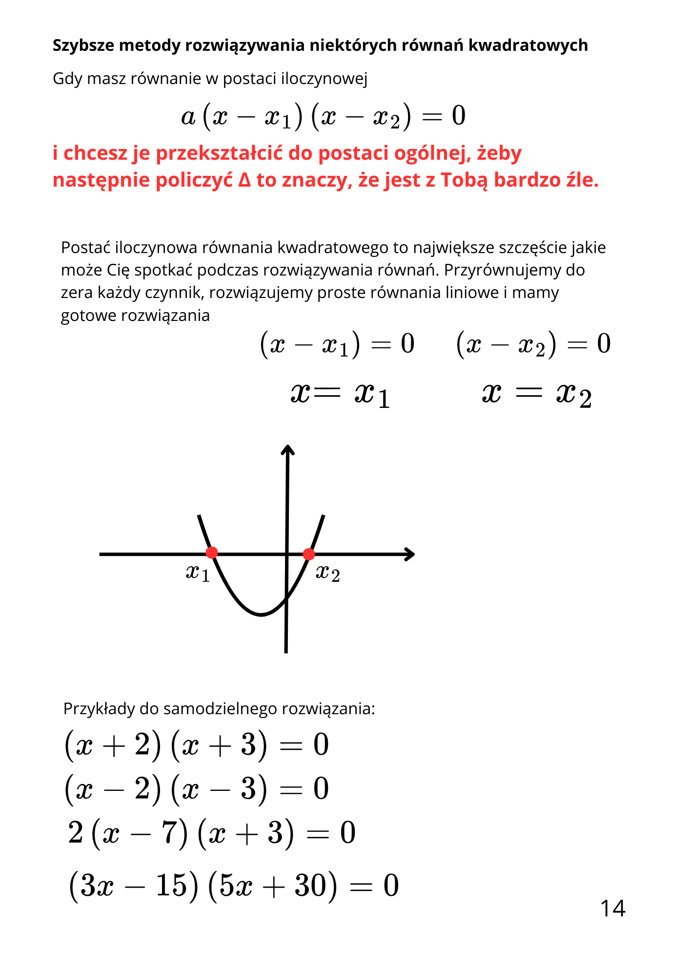 Funkcja kwadratowa - powtórka, teoria